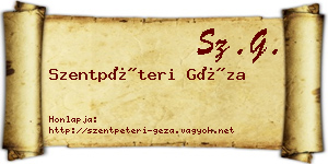 Szentpéteri Géza névjegykártya
