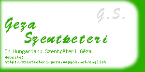 geza szentpeteri business card