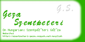 geza szentpeteri business card